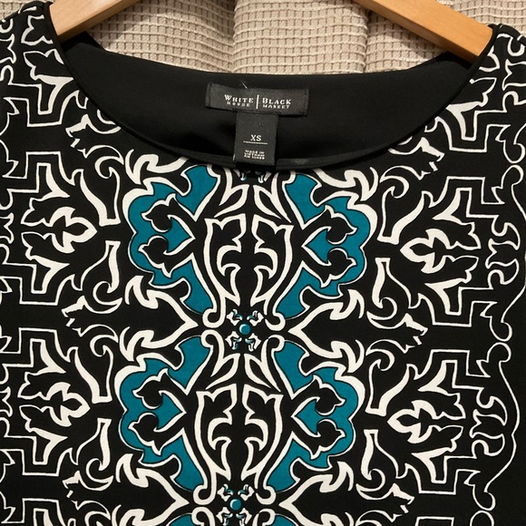 White House Black Market Printed Sheath Dress, Size X-Small - Picture 3 of 10